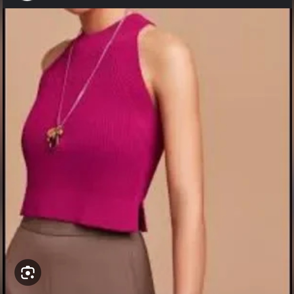 Aritzia Wilfred Crevier XS Fuschia Knit Top, halter style show off your shoulder